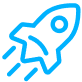 Rocket ship icon representing launch or new feature